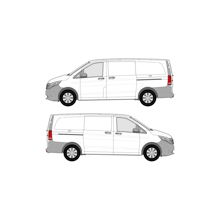 bott Smartvan - Modular Vehicle Shelving System | For Mercedes Metris (2015 - present) Cargo Van Standard 126" wheelbase, standard roof, dual sliding door main product photo