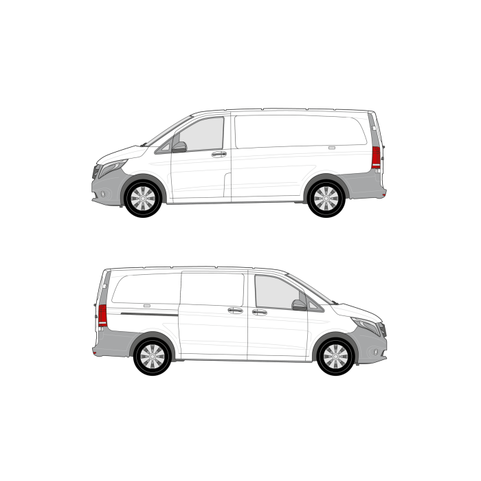 bott Smartvan - Modular Vehicle Shelving System | For Mercedes Metris (2015 - present) Cargo Van Standard 126" wheelbase, standard roof, single sliding door main product photo