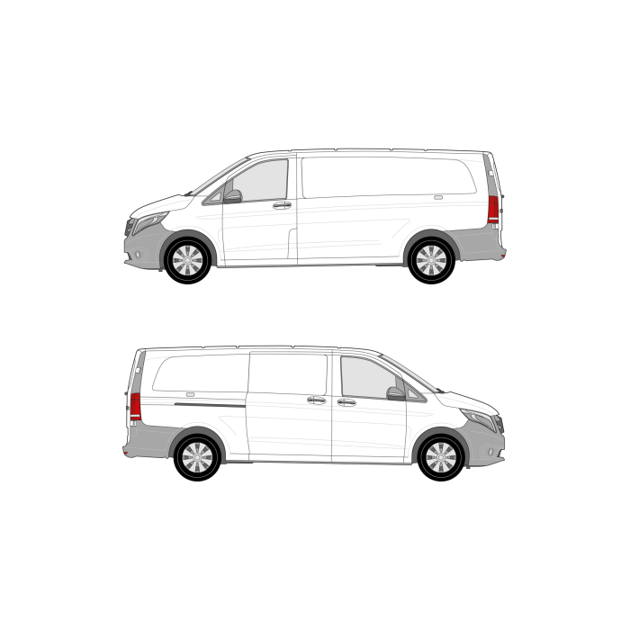 bott Smartvan - Modular Vehicle Shelving System | For Mercedes Metris (2015 - present) Cargo Van Long 135" wheelbase, standard roof, single sliding door main product photo