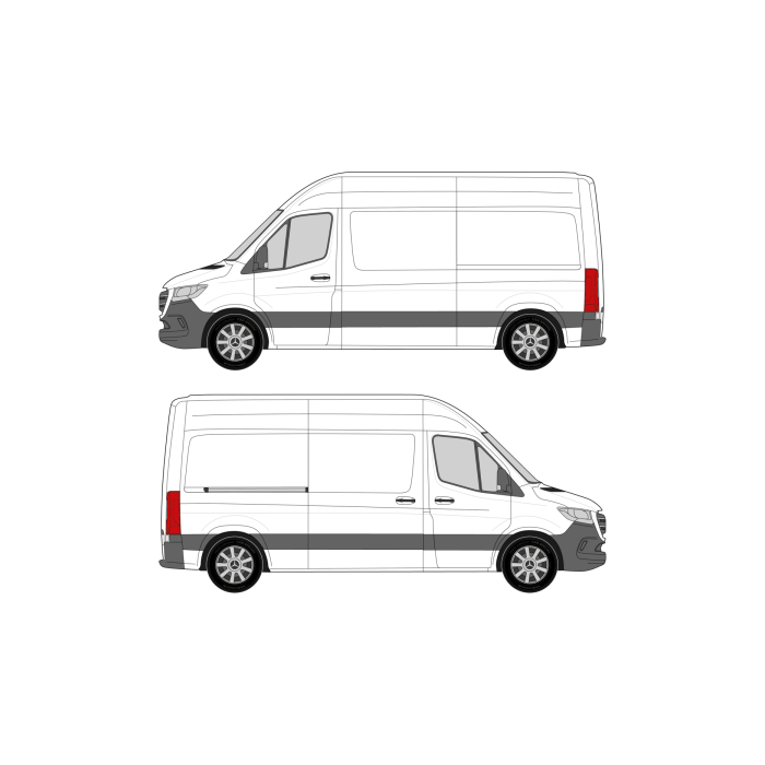 bott Smartvan - Modular Vehicle Shelving System | For Mercedes Sprinter (2018 - present) Cargo Van Wheelbase: 144" Standard, High Roof, RWD/AWD, Sliding Door Right main product photo
