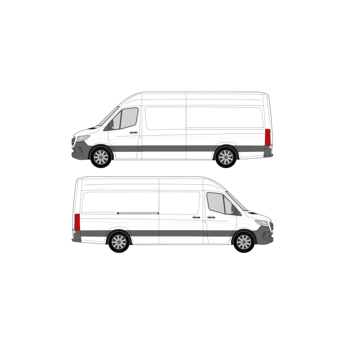 bott Smartvan - Modular Vehicle Shelving System | For Mercedes Sprinter (2018 - present) Cargo Van Wheelbase: 170" Long/4325mm, High Roof, RWD/AWD, Sliding Door Right main product photo