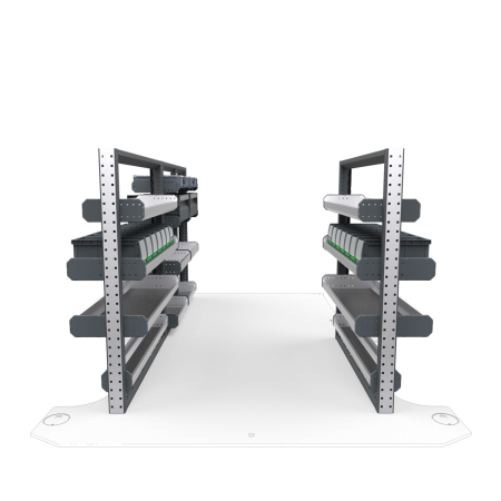 Electricians Van Shelving Package 01 - GMC Savana/ Chevrolet Express Standard Roof, 135&quot; Wheelbase 
