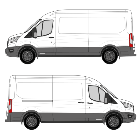 Build Your Own Shelving – Transit (2014 - present) Cargo Van, Wheelbase: 148&quot; Long, Medium Roof, RWD/AWD, Sliding Door Right