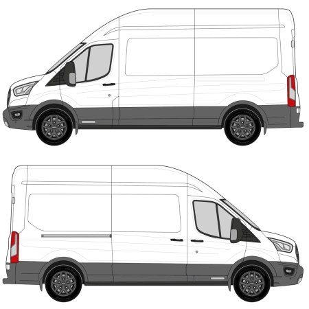 Build Your Own Shelving – Transit (2014 - present) Cargo Van, Wheelbase: 148&quot; Long, High Roof, RWD/AWD, Sliding Door Right