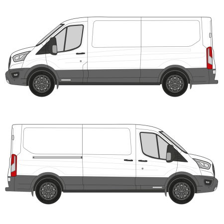 Build Your Own Shelving – Transit (2014 - present) Cargo Van, Wheelbase: 148&quot; Long, Low Roof, RWD/AWD, Sliding/Hinged Door Right