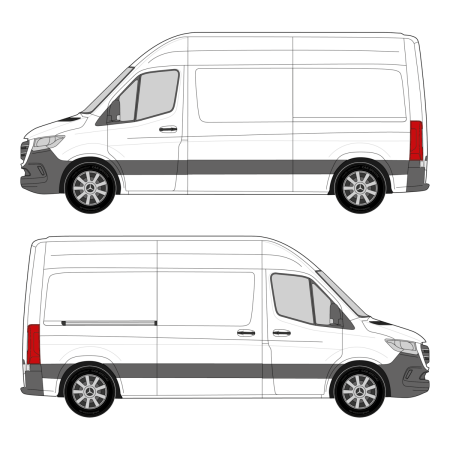 Build Your Own Shelving – Sprinter (2018 - present) Cargo Van, Wheelbase: 144&quot; Standard, High Roof, RWD/AWD, Sliding Door Right