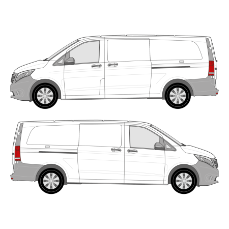 Build Your Own Shelving – Metris (2015 - present) cargo van, Long 135&quot; wheelbase, standard roof, dual sliding door