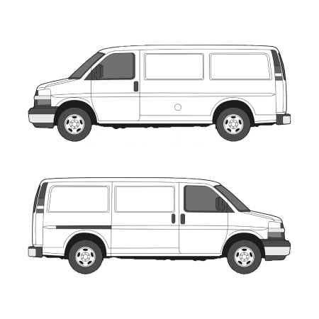 bott Smartvan - Modular Vehicle Shelving System | For Chevrolet Express (2000 - present) Cargo Van Regular 135&quot; wheelbase, standard roof, single sliding door