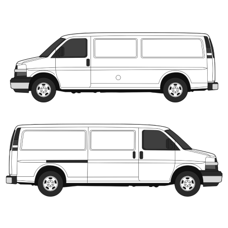 bott Smartvan - Modular Vehicle Shelving System | For Chevrolet Express (2000 - present) Cargo Van Extended 155&quot; wheelbase, standard roof, single sliding door