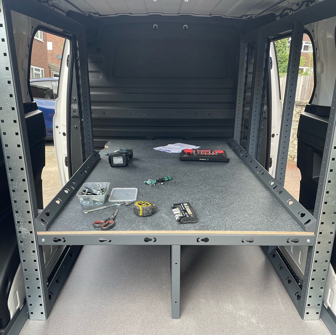 self-fit modular metal van racking for tradesmen